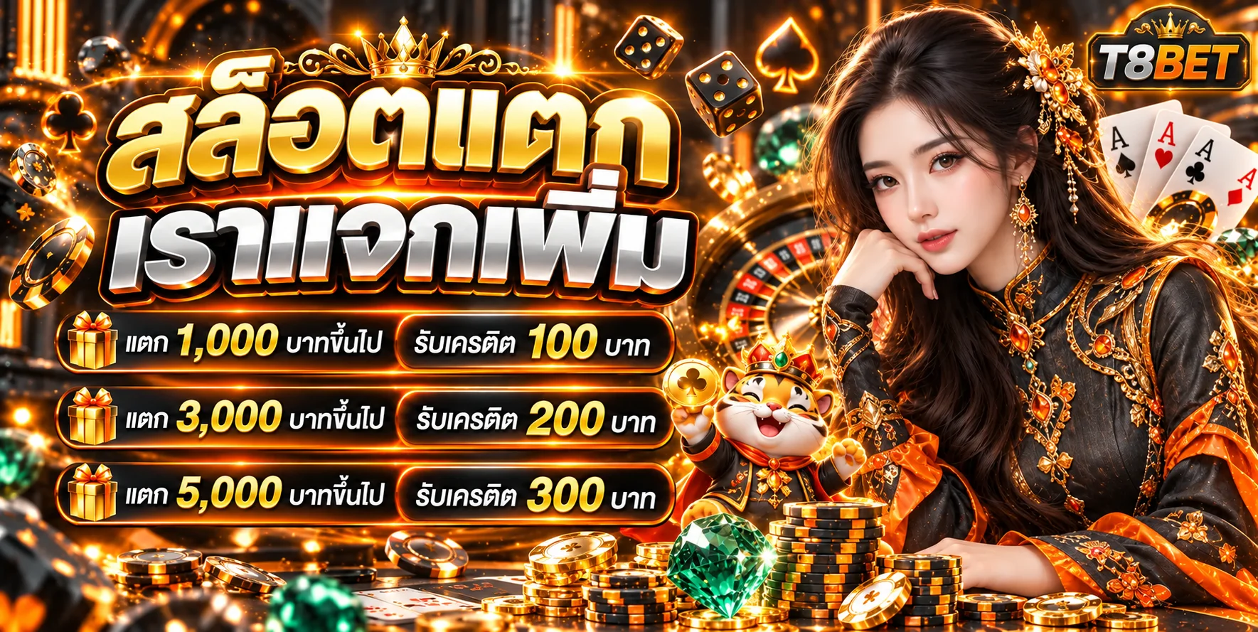 T8BET สล็อต โปรโมชั่นเครดิตและเกมยอดนิยม